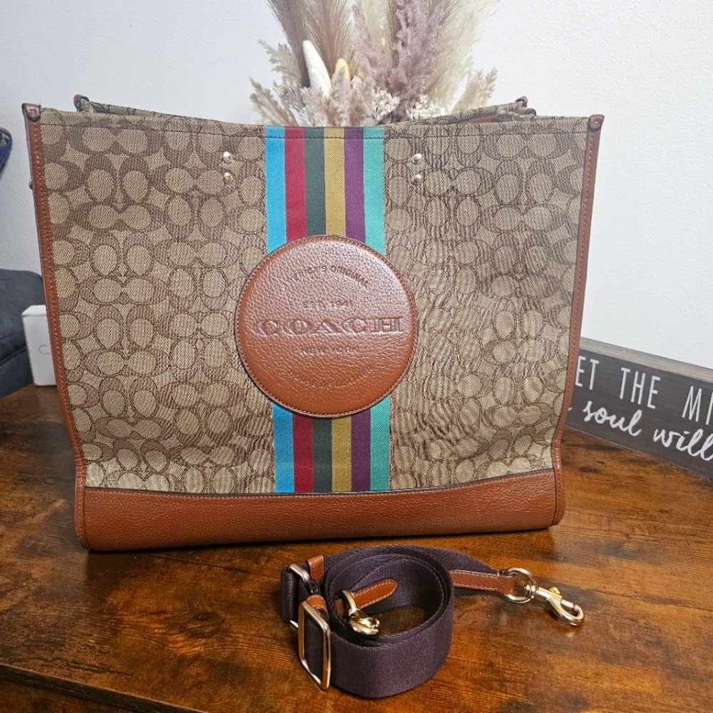 Coach Brown and Multicolor Tote Bag